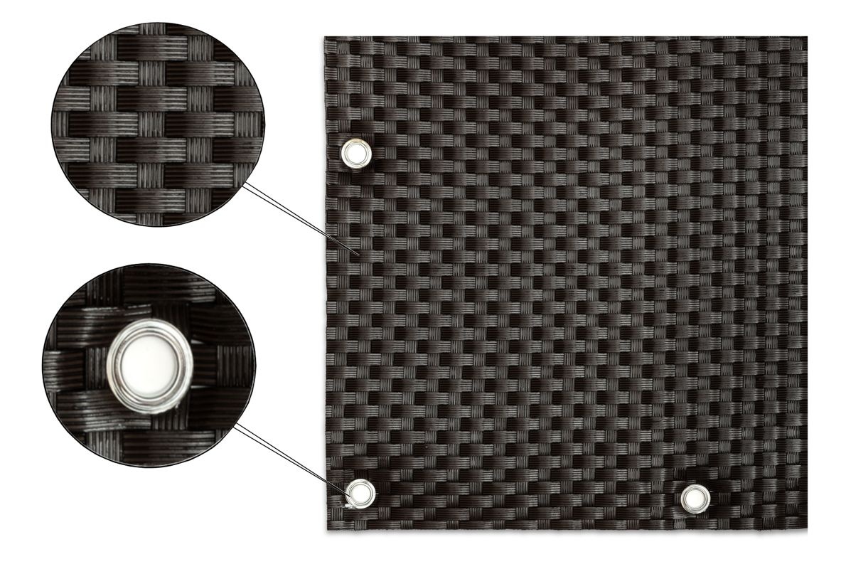 Balkónová zástena - umelý ratan, 0,8x3m - biela