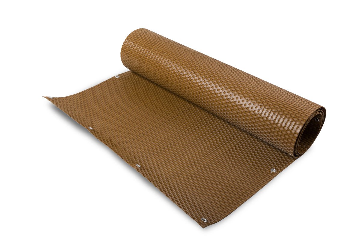 Balkónová zástena - umelý ratan, 0,6x0,12m - béžová - VÝPREDAJ