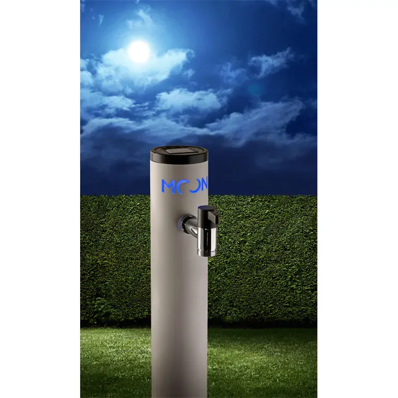 Záhradný stĺpik MOON s LED osvetlením - biely