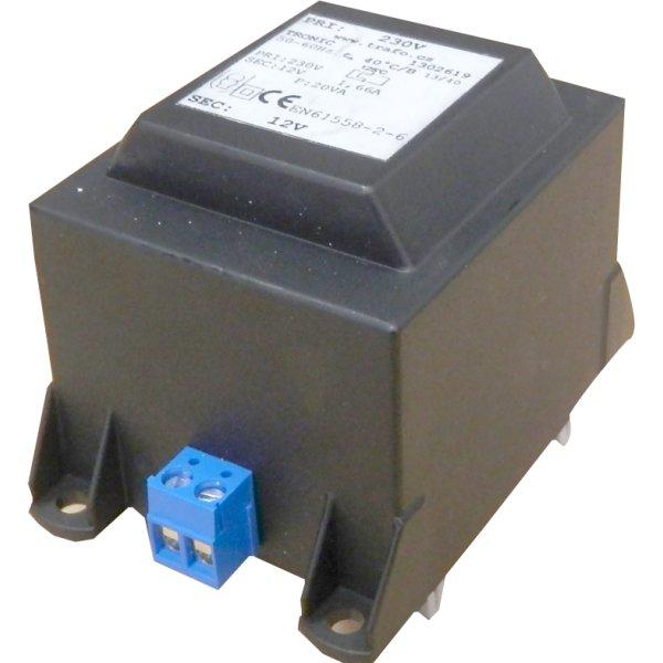 Transformátor 230V AC/12 V AC, 70 W, DIN