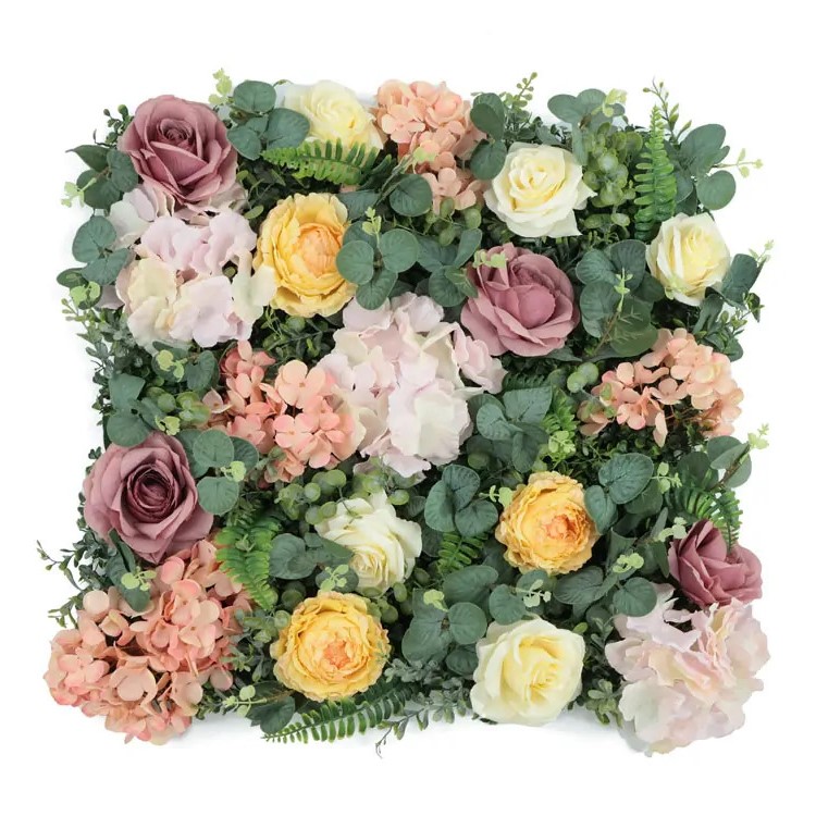 Wall flower - rose, hydrangea, eucalyptus dielec, 50 x 50 cm