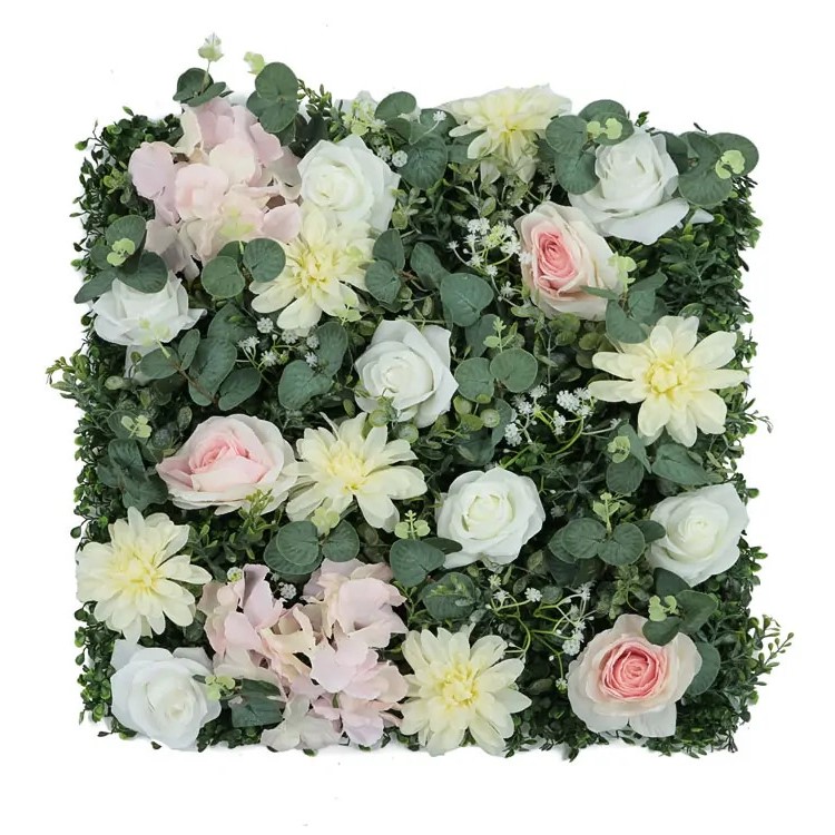 Wall flower - light rose and hydrangea, 50 x 50 cm