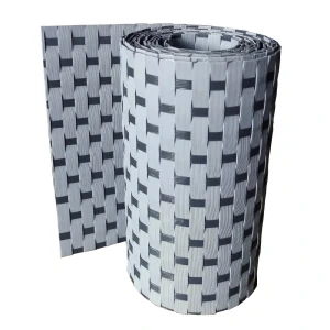 Ratanový tieniaci pás - svetlo šedá-tmavo šedá, 19cm x 2,55m