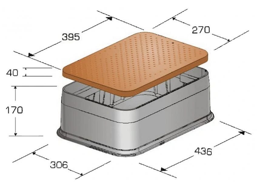 STANDARD "NÍZKA" - záhradná šachtice PC, hnedé veko