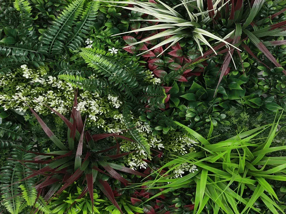 MINI WALL GREEN red jungle, dielec 50 x 50 cm