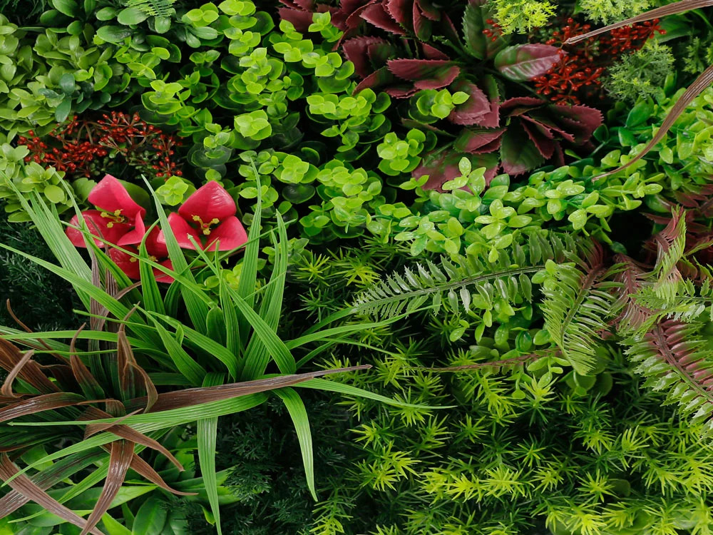 MINI WALL GREEN rich red mix, dielec 50 x 50 cm