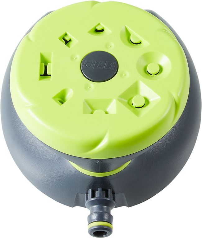 Viacúčelový kruhový postrekovač DRIVER-BASE - zelený