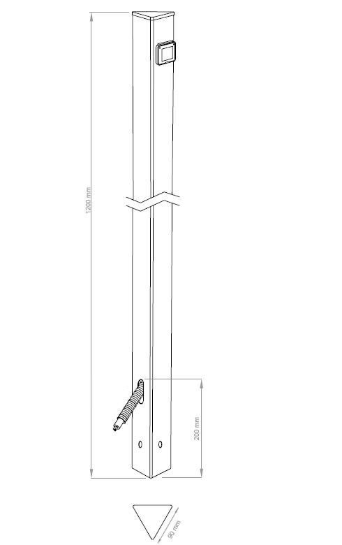 Záhradný stĺpik TRIA ELEKTRO - olivovo zelený