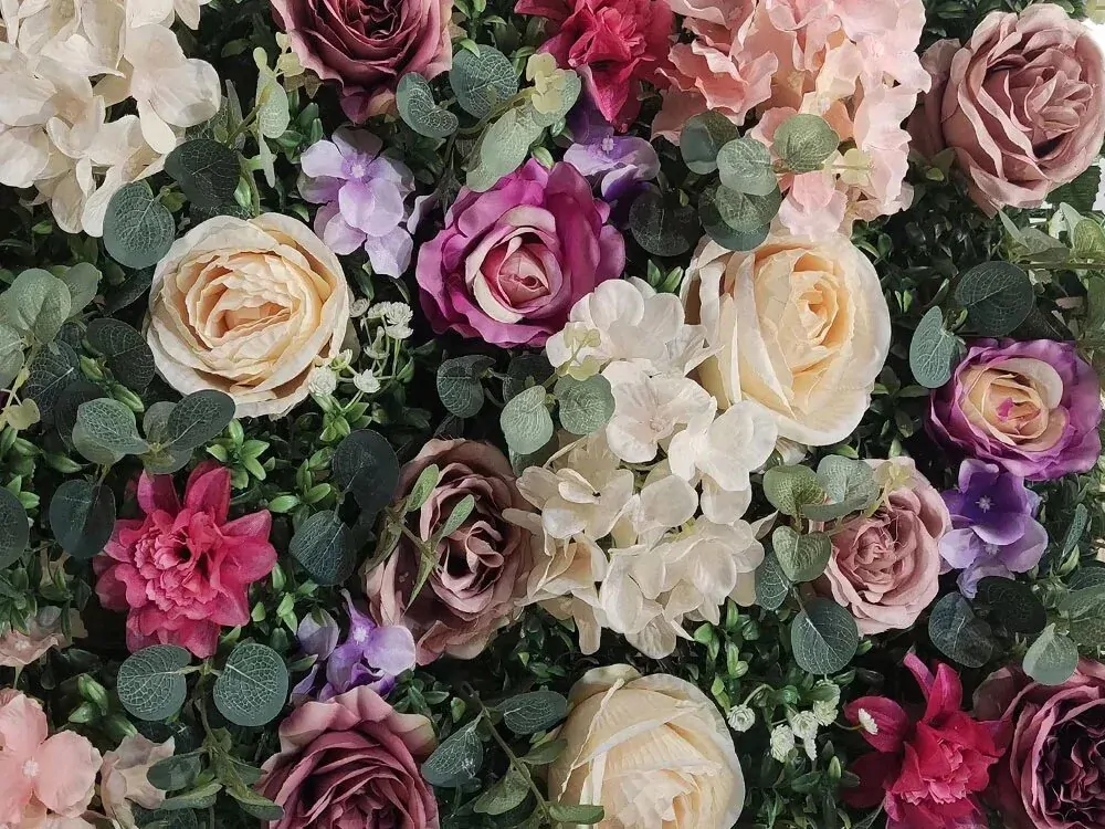 Wall flower - mix colors rose and hydrangea, 40 x 60 cm