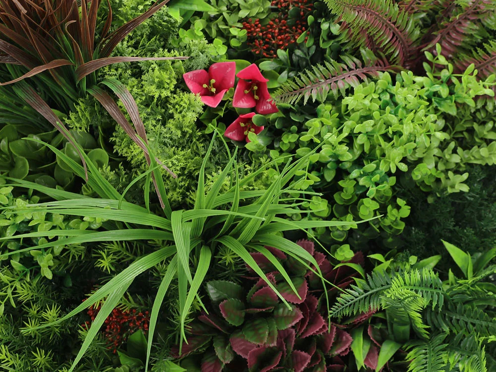 MINI WALL GREEN rich red mix, dielec 50 x 50 cm