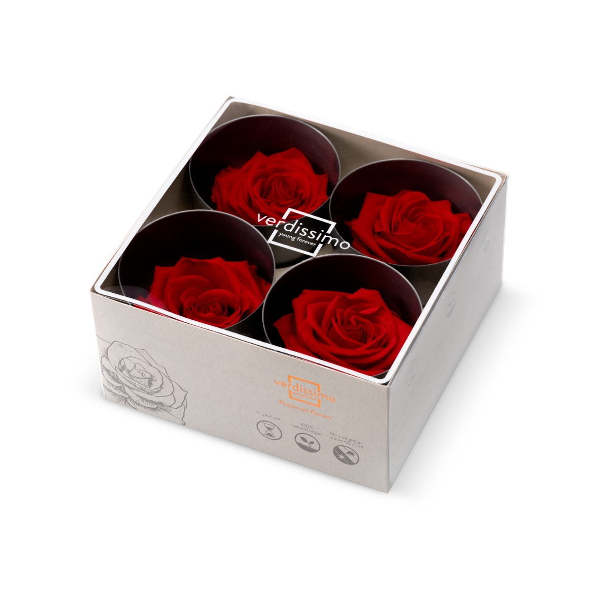 Hlavy ruží - premium 4 ks