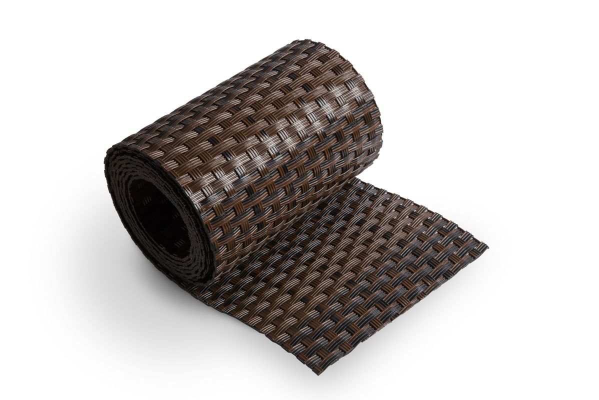 Ratanový tieniaci pás - čierno-hnedá, 19cm x 2,55m