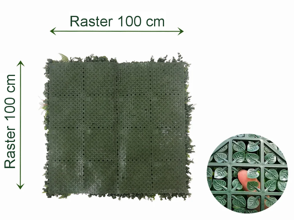 WALL GREEN white Fern, dielec 100 x 100 cm