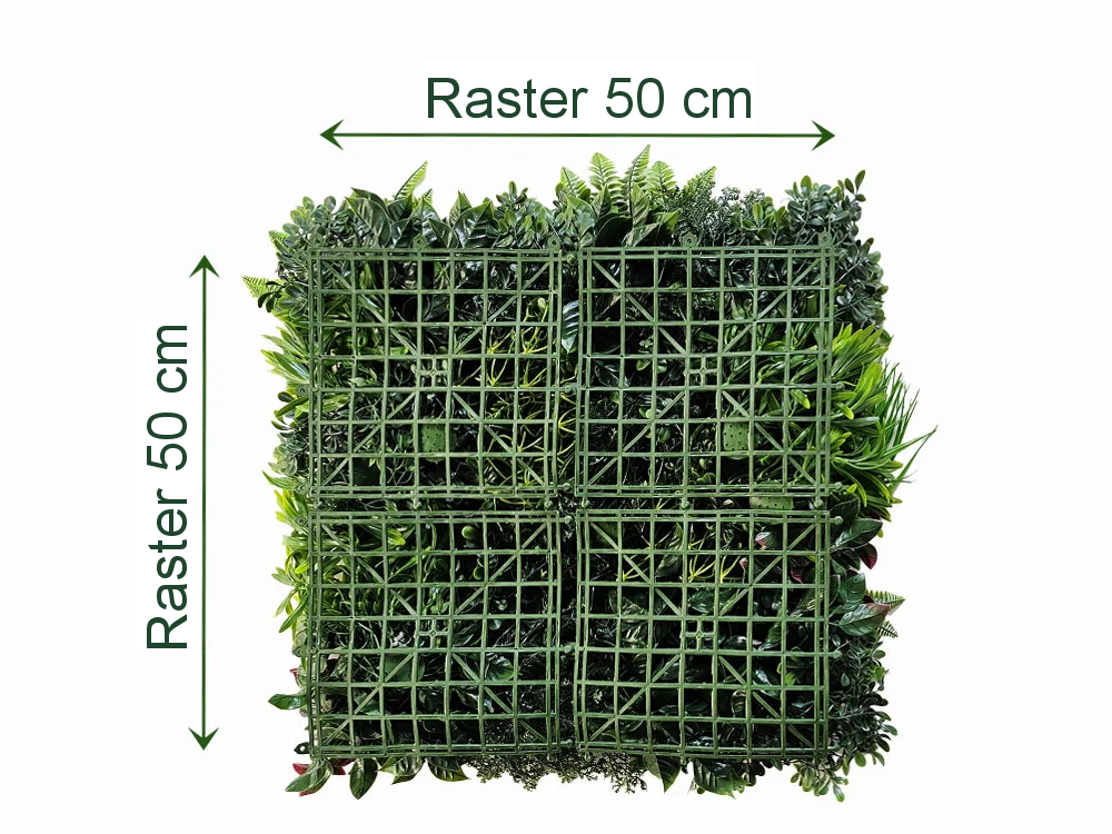MINI WALL GREEN red jungle, dielec 50 x 50 cm