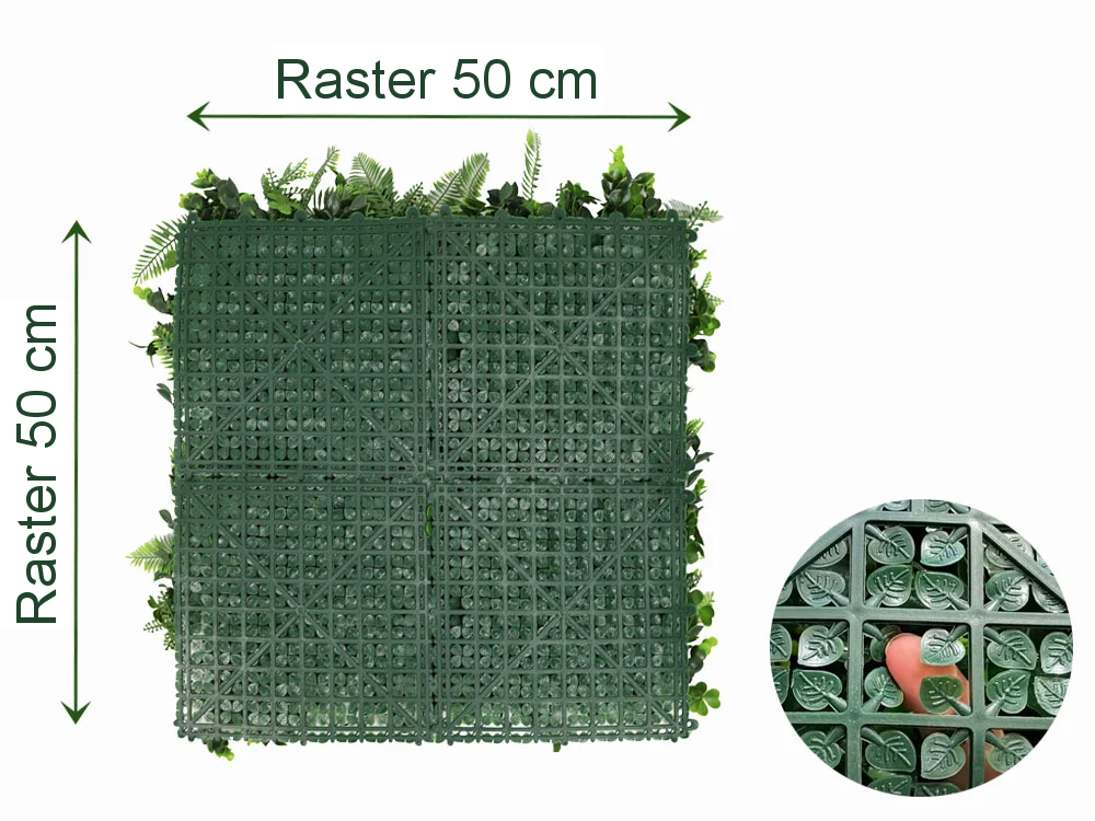 MINI WALL GREEN Fern and clover, dielec 50 x 50 cm