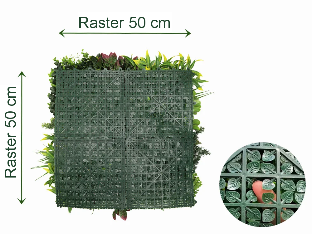 MINI WALL GREEN rich mix of plants 2, dielec 50 x 50 cm