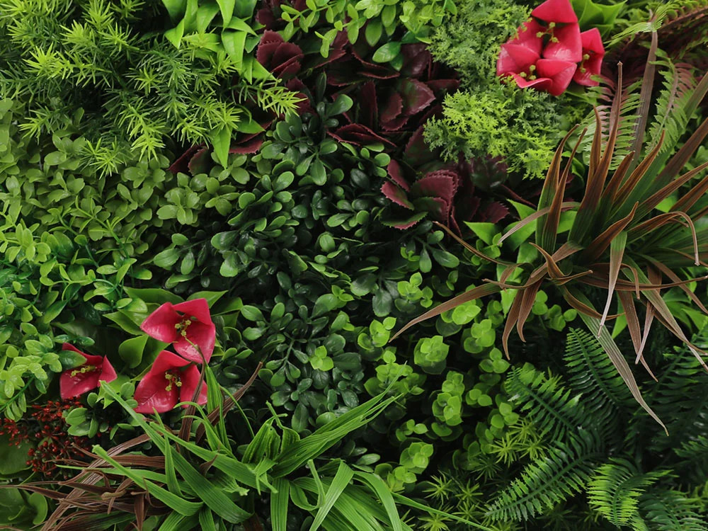 MINI WALL GREEN rich red mix, dielec 50 x 50 cm
