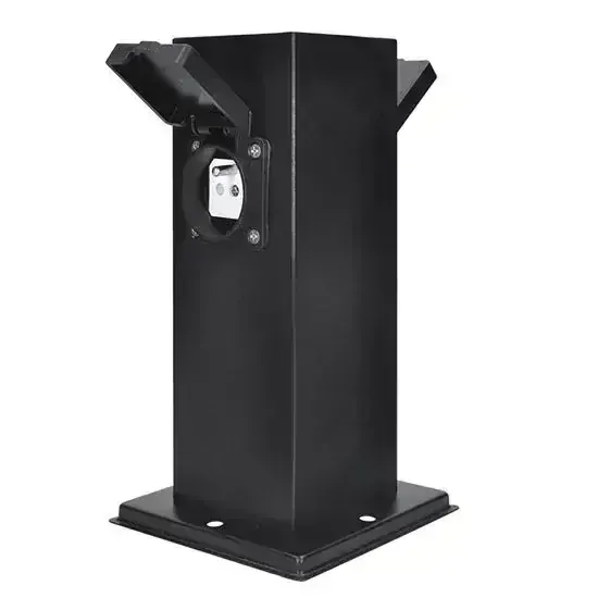 Záhradný stĺpik - 2 zásuvky, hranol, čierny