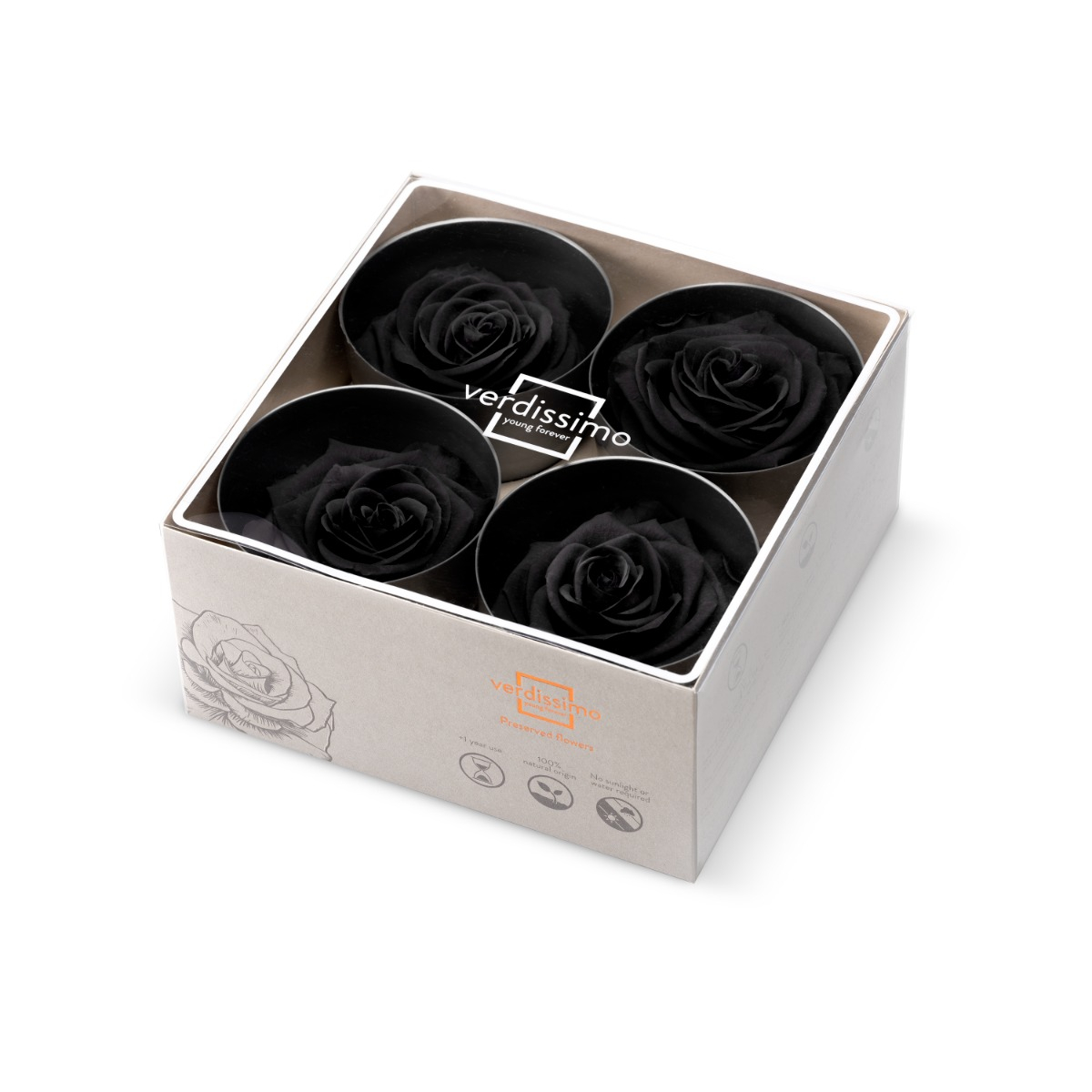 Hlavy ruží - premium 4 ks
