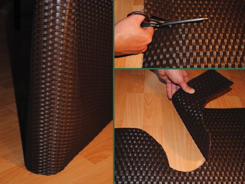 Umelý ratan - čierno-bielá, balenie 1x20m