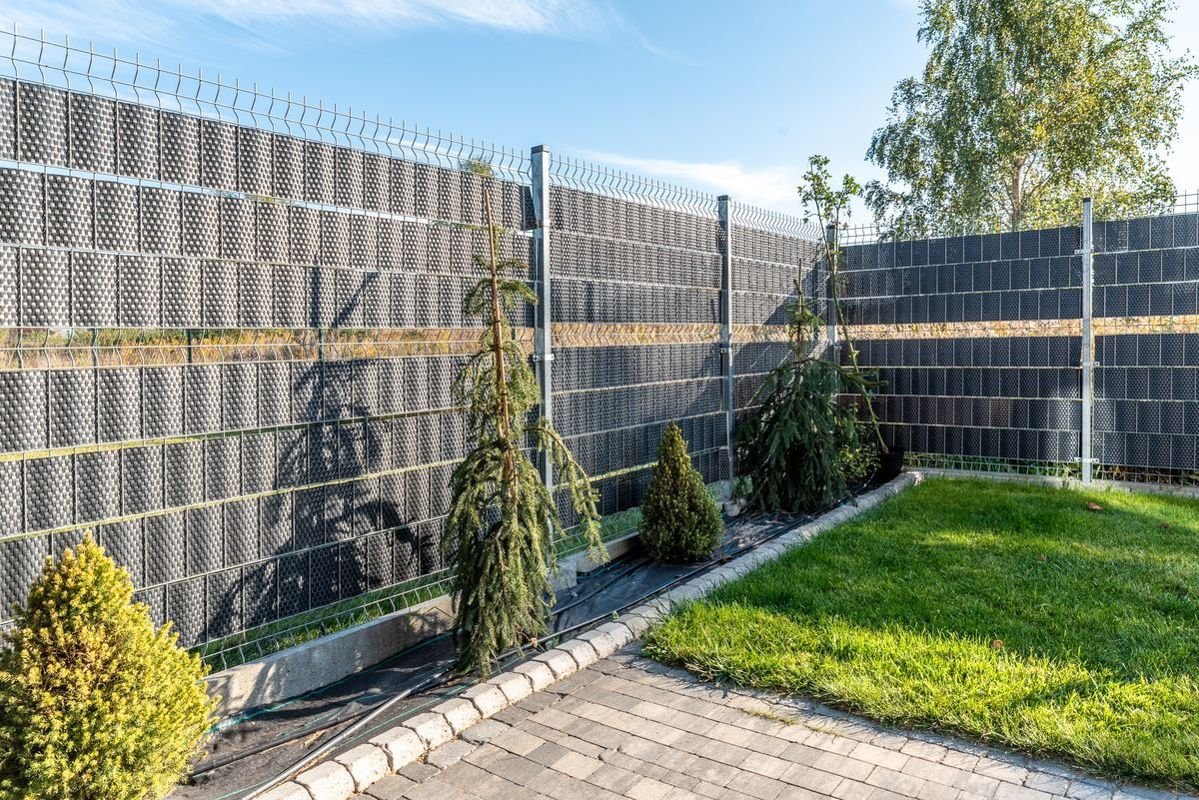 Ratanový tieniaci pás - oceľovo šedá, 19cm x 2,55m