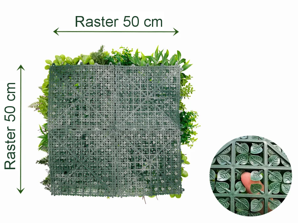 MINI WALL GREEN rich red mix, dielec 50 x 50 cm