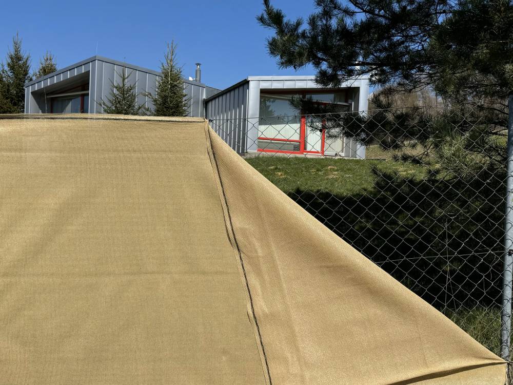 Tieniaca tkanina 150 g/m2, piesková, výška 1,5m - metráž