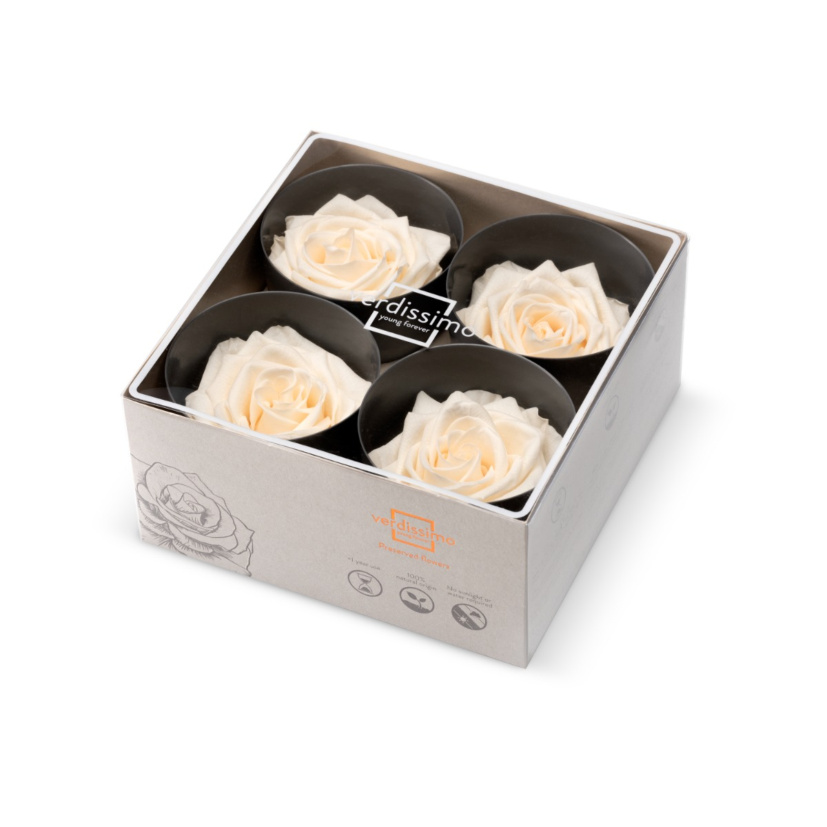 Hlavy ruží - premium 4 ks