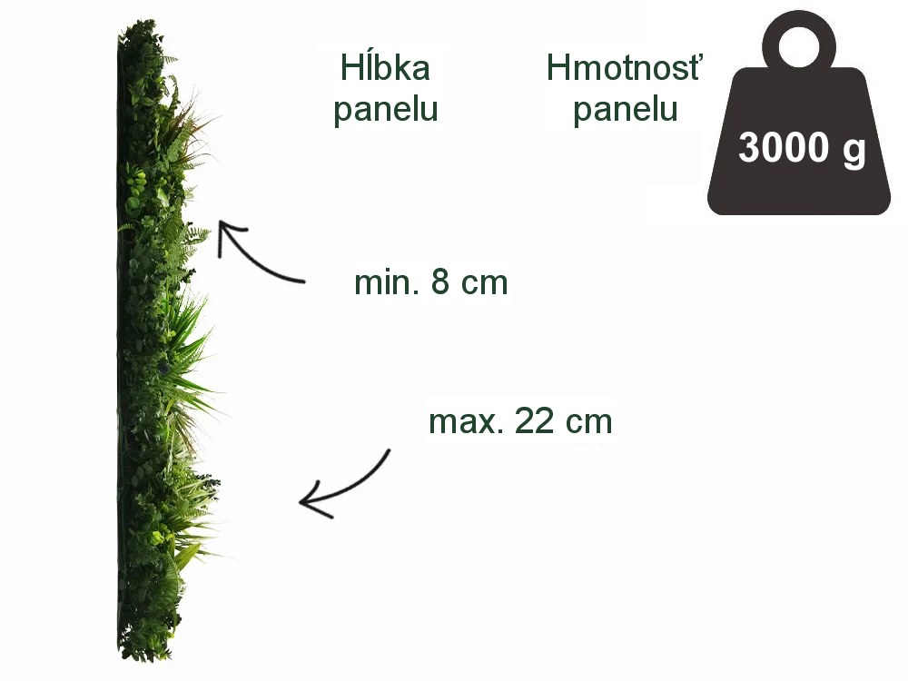 WALL GREEN white Fern, dielec 100 x 100 cm