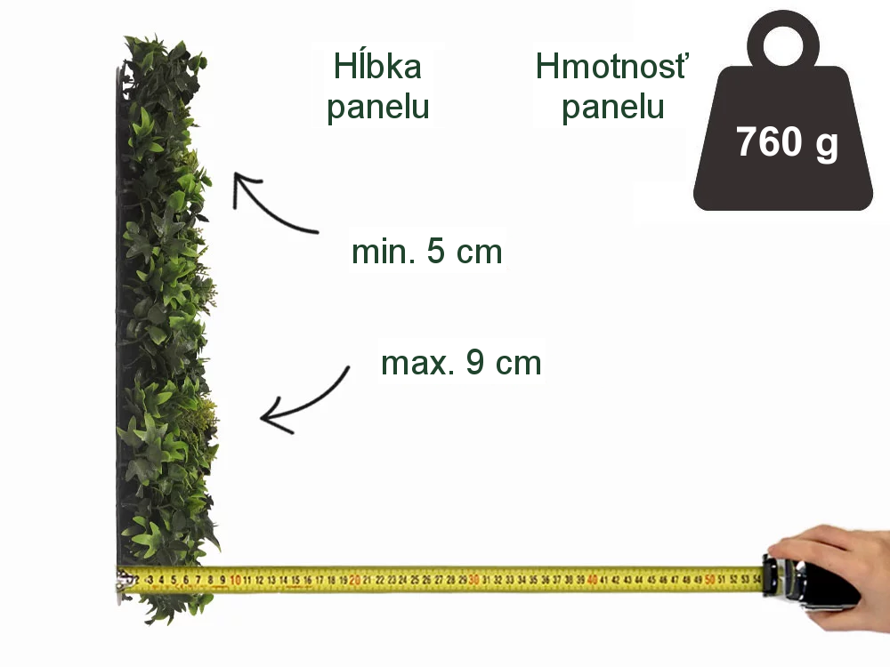 MINI WALL GREEN Hedera, dielec 50 x 50 cm