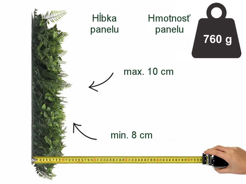 MINI WALL GREEN Fern, dielec 50 x 50 cm