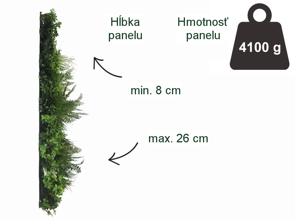 WALL GREEN color grass, dielec 100 x 100 cm