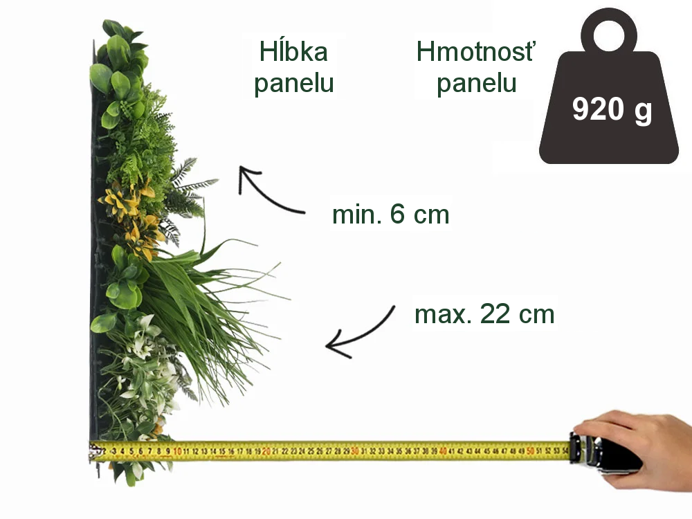 MINI WALL GREEN orange bush, dielec 50 x 50 cm