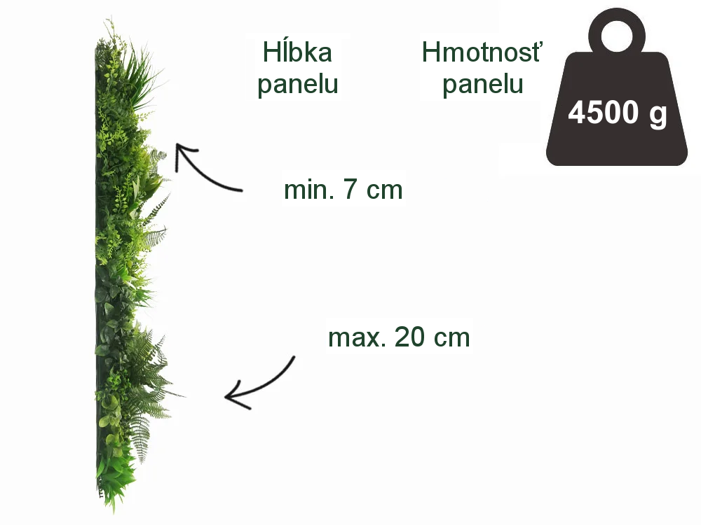 WALL GREEN fern, dielec 100 x 100 cm