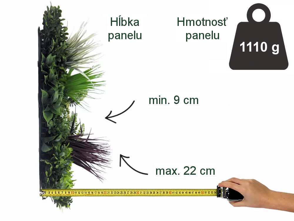 MINI WALL GREEN red jungle, dielec 50 x 50 cm
