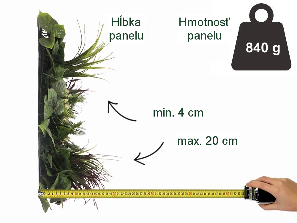 MINI WALL GREEN rich mix of plants, dielec 50 x 50 cm