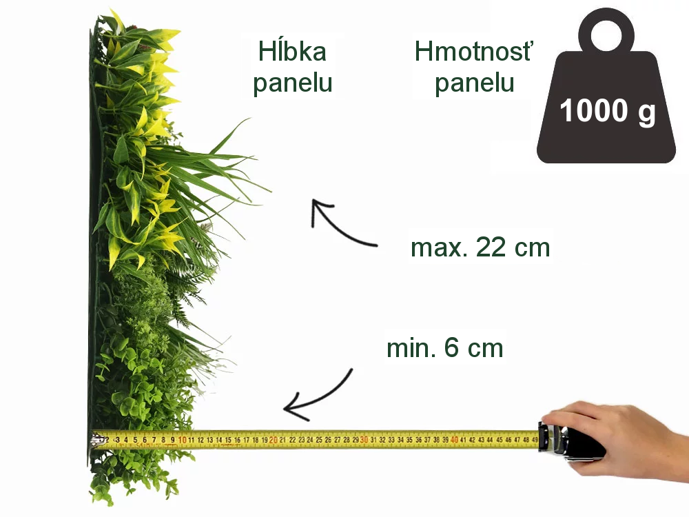 MINI WALL GREEN rich mix of plants 2, dielec 50 x 50 cm