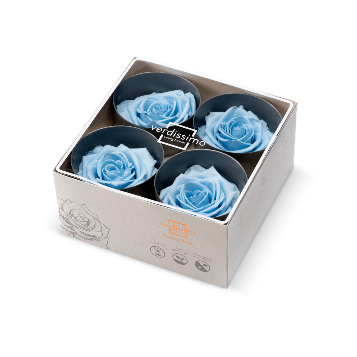 Hlavy ruží - premium 4 ks