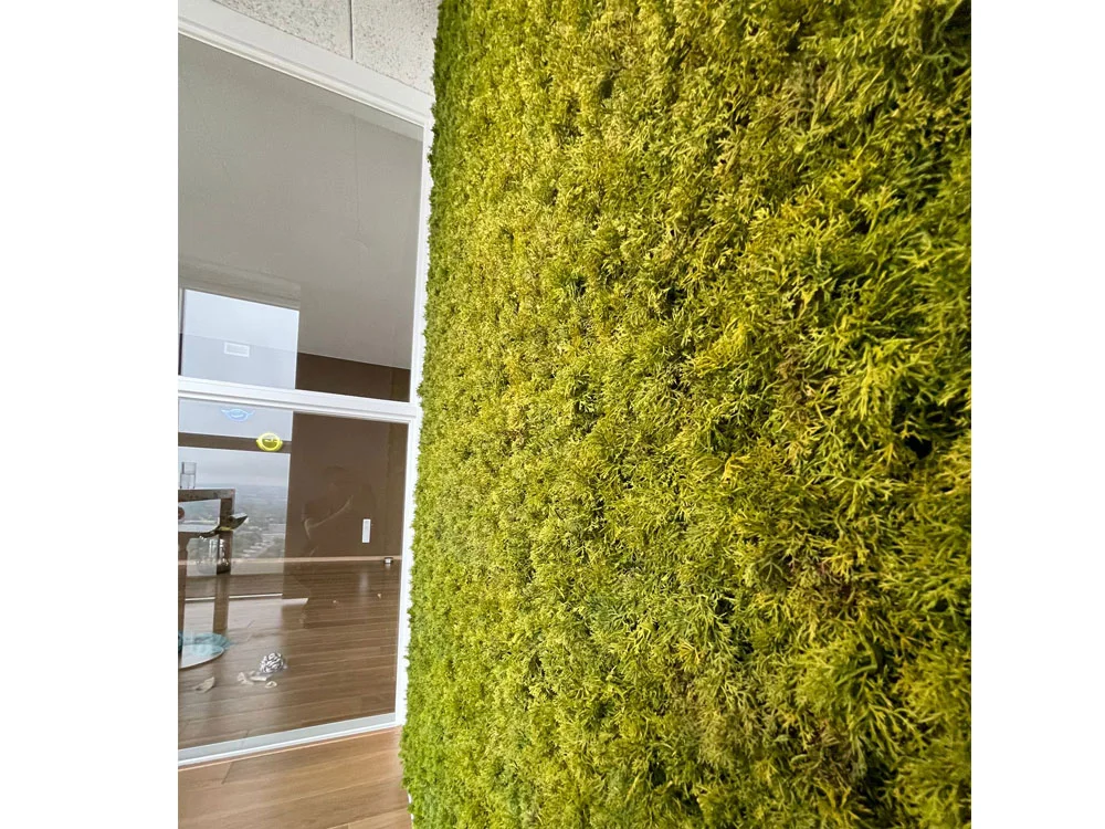 Shaggy moss green/brown, dielec 50 x 50 cm