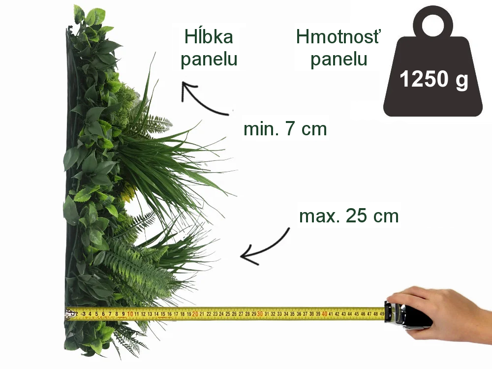 MINI WALL GREEN moss fern, dielec 50 x 50 cm