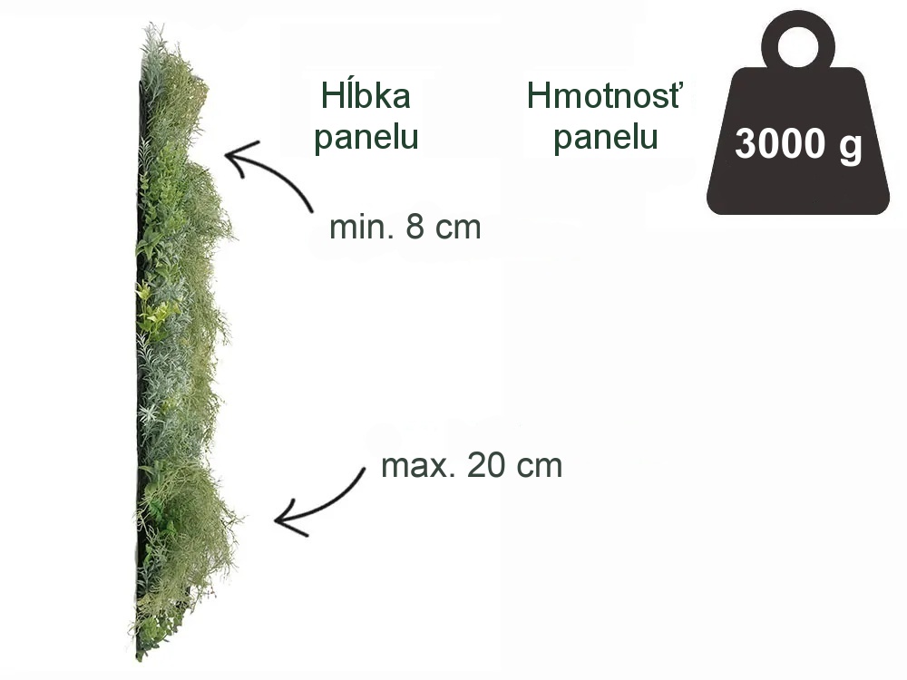 WALL GREEN spanish moss, dielec 100 x 100 cm