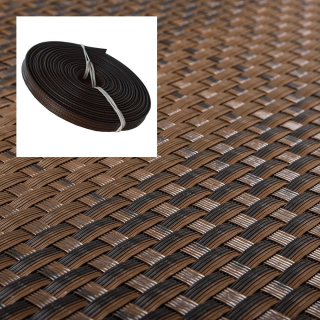 Ratanový opravný pásik - čierno-hnedá, 10m