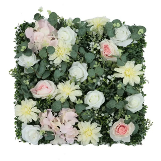 Wall flower - light rose and hydrangea, 50 x 50 cm