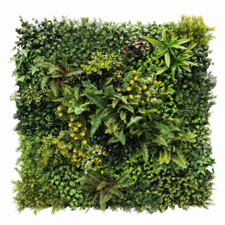 WALL GREEN fern and yellow flowers, dielec 100 x 100 cm