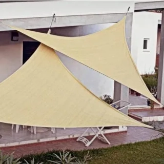 Slnečná clona, piesková, 3,5 x 3,5 x 3,5 m