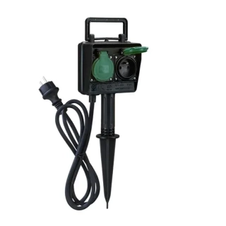 Prenosný záhradný stĺpik - 2 zásuvky